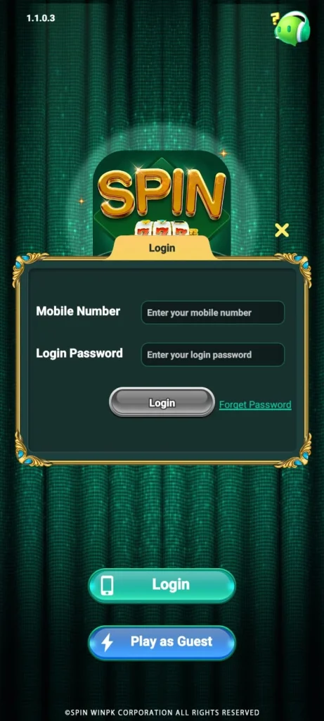 Spin Winpk Login